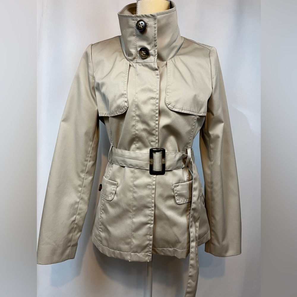 H&M Tan Coat with Belt and Lining Size 10